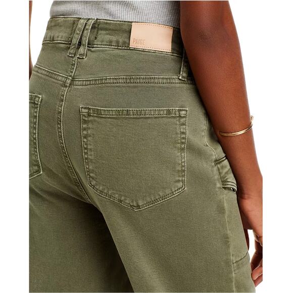 PAIGE DENIM NWT Alexis Cargo Barrel Leg Pant in Vintage Ivy Green // 25 - Picture 13 of 13